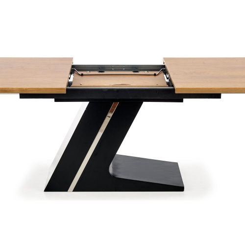 Stół rozkładany Ferguson 160-220 cm dąb naturalny/czarny