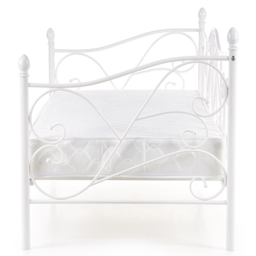 Łóżko metalowe do sypialni Sumatra 90x200 cm białe