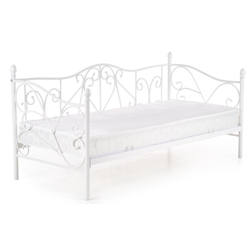 Łóżko metalowe do sypialni Sumatra 90x200 cm białe