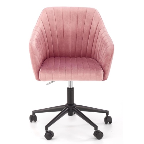 Fotel obrotowy Fresco różowy welur