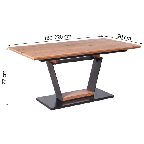 Stół rozkładany Urbano 160-220 cm dąb złoty/czarny