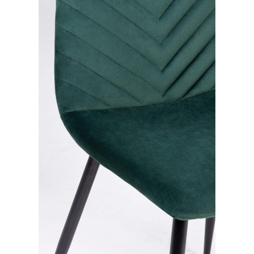 Krzesło welurowe do salonu Giovanni jodełka butelkowa zieleń