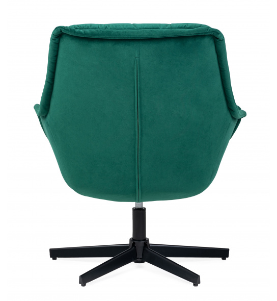 Fotel obrotowy Convi zielony welur czarne nóżki pikowany