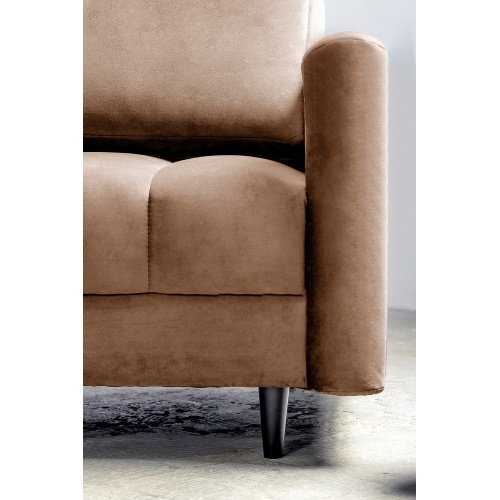 Fotel wypoczynkowy Obvious brązowy welurowy