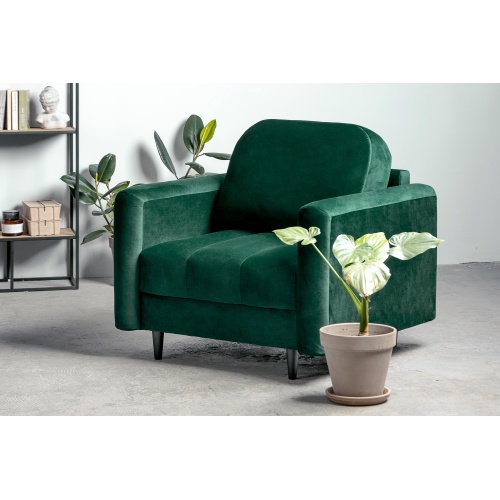 Fotel wypoczynkowy Obvious zielony welurowy