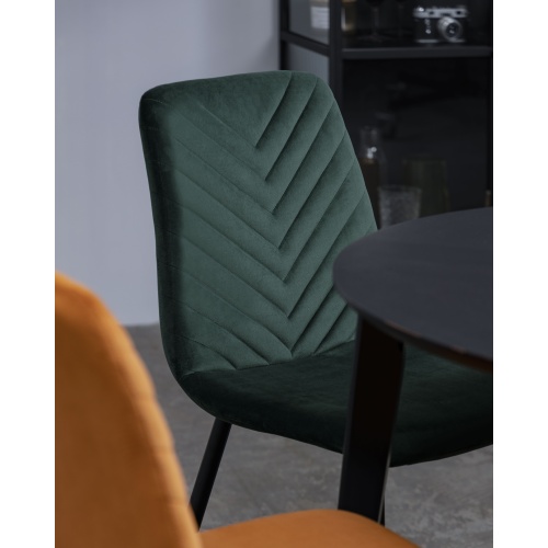 Krzesło welurowe do salonu Giovanni jodełka butelkowa zieleń
