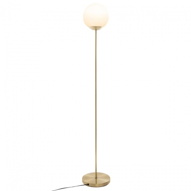Lampa stojąca Dris 134 cm okrągła biała/złota