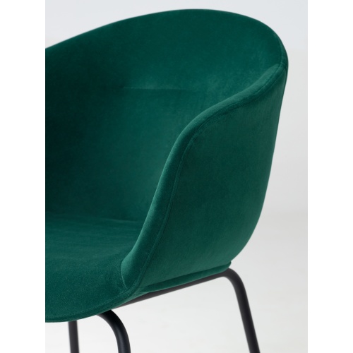 Krzesło z podłokietnikami Taza zielone welurowe nowoczesne