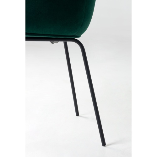 Krzesło z podłokietnikami Taza zielone welurowe nowoczesne