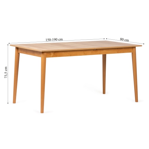 Stół rozkładany Flax 150-190x80 cm jasny dąb