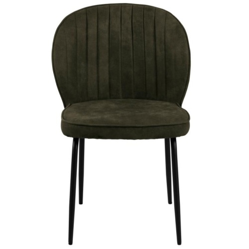 Krzesło do jadalni Patricia oliwkowozielone/czarne nogi