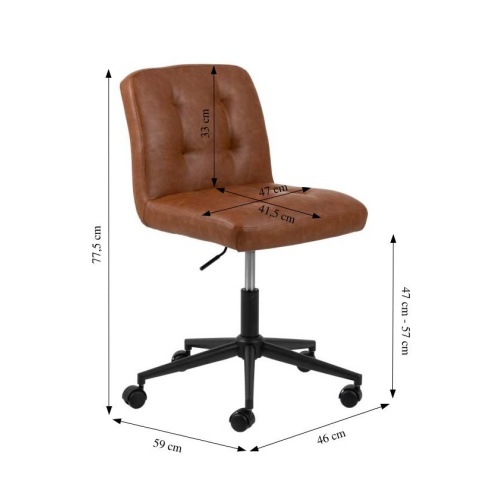 Krzesło biurowe Cosmo z ekoskóry brązowe