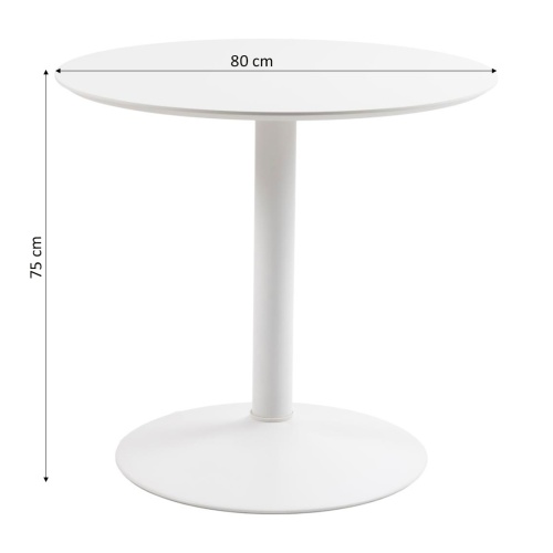 Okrągły stół do jadalni Ibiza 80 cm biały
