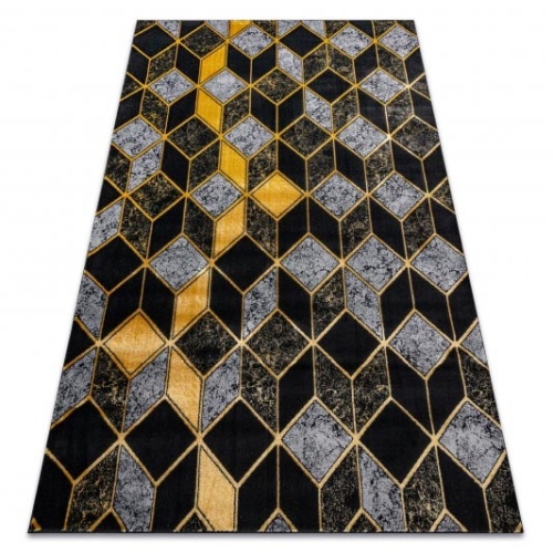 Dywan prostokątny Jonesboro geometryczny czarny/złoty glamour