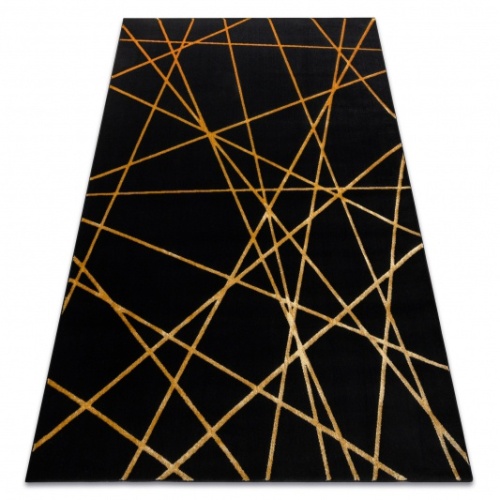 Dywan prostokątny Jonesboro nowoczesny czarny/złoty geometryczny