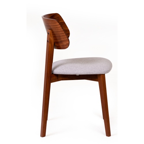 Krzesło drewniane do jadalni Sherris szare/orzech jasny