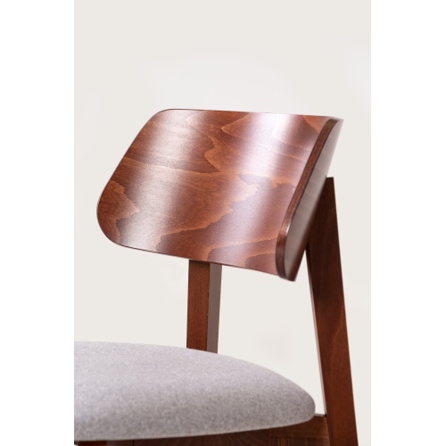 Krzesło drewniane do jadalni Sherris szare/orzech jasny