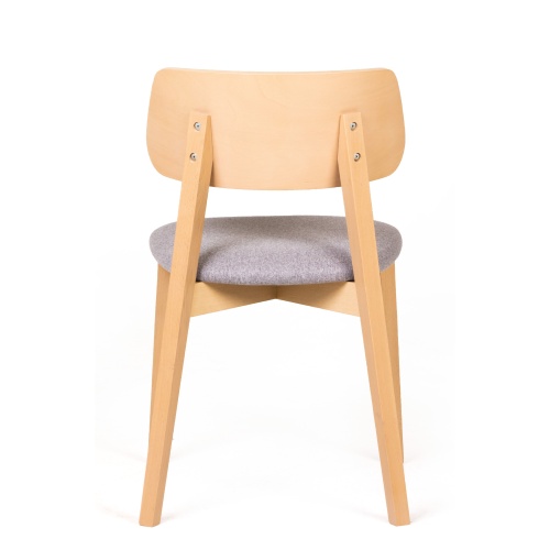 Krzesło drewniane do jadalni Sherris szare/dąb sonoma