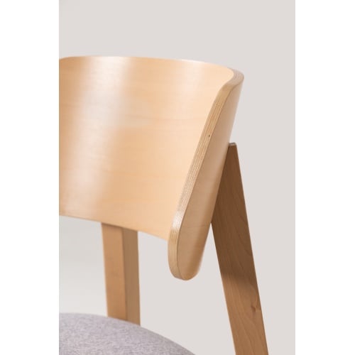 Krzesło drewniane do jadalni Sherris szare/dąb sonoma