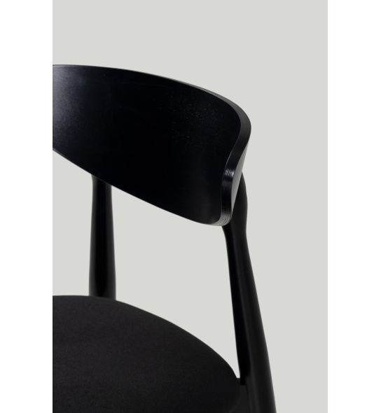 Krzesło drewniane do jadalni Diuna czarne