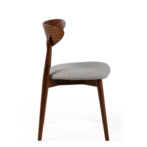Krzesło drewniane do jadalni Diuna szare/orzech jasny