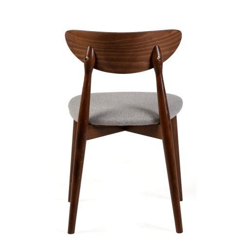 Krzesło drewniane do jadalni Diuna szare/orzech jasny