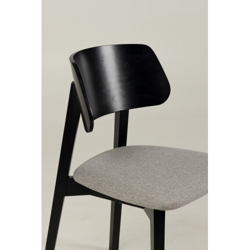 Krzesło drewniane do jadalni Sherris szare/czarny
