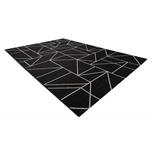 Dywan prostokątny sznurkowy Roco trójkąty czarny/szary wewnętrzny/zewnętrzny