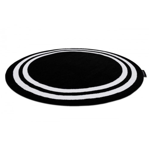 Dywan okrągły Mesa czarny/biały geometryczny nowoczesny