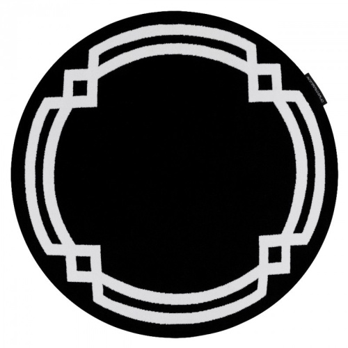 Dywan okrągły Mesa czarny/biały geometryczny