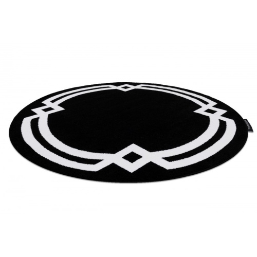 Dywan okrągły Mesa czarny/biały geometryczny