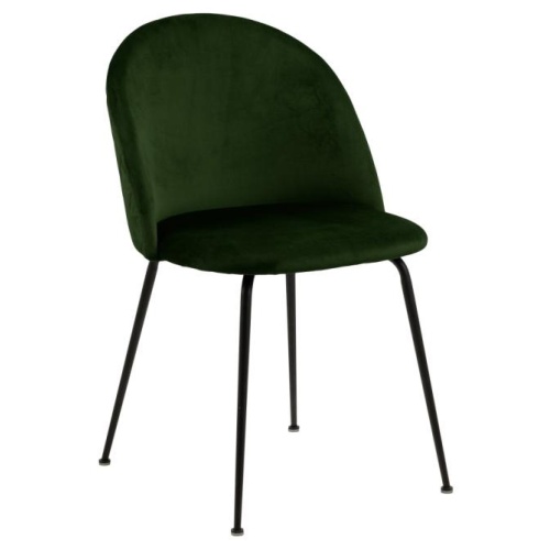 Krzesło do jadalni Louise zielone welurowe