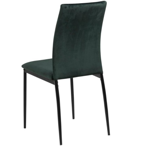 Krzesło do jadalni Demina welurowe ciemnozielone