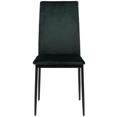 Krzesło do jadalni Demina welurowe ciemnozielone