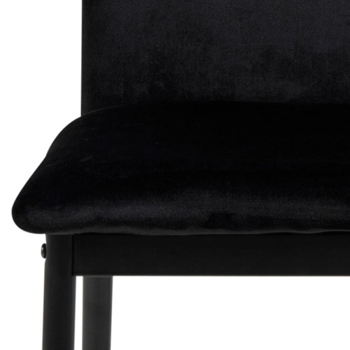 Krzesło do jadalni Demina welurowe czarne