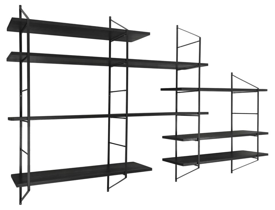 Regał wiszący Belfast 196 cm czarny metal industrialny