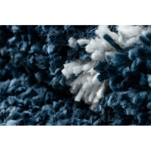 Dywan z frędzlami shaggy Clanton niebieski koniczyna marokańska