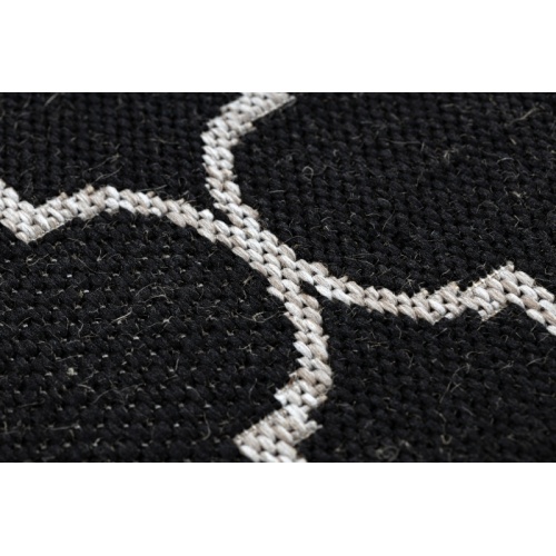 Dywan prostokątny sznurkowy Roco czarny koniczyna marokańska