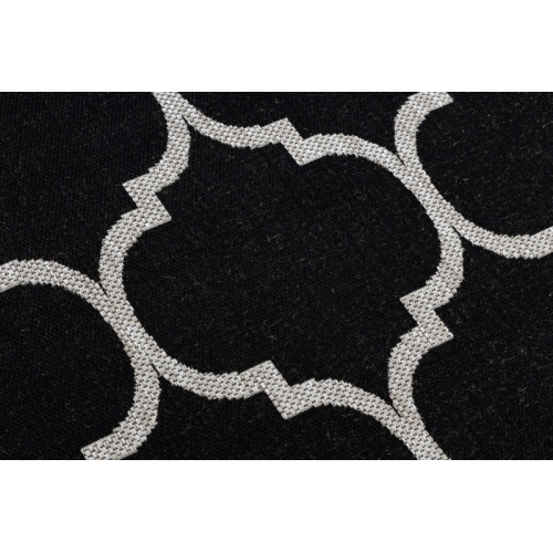 Dywan prostokątny sznurkowy Roco II czarny koniczyna marokańska