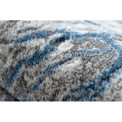 Dywan prostokątny Cesina z dwupoziomowym runem kremowy/niebieski marmur 
