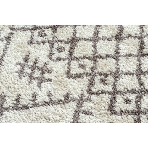 Dywan prostokątny Alameda z frędzlami kremowo-brązowy shaggy berberyjski