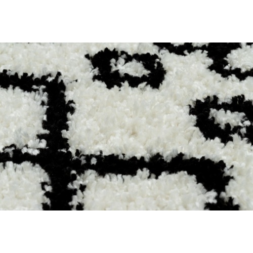 Dywan prostokątny Alameda z frędzlami czarny/biały shaggy berberyjski