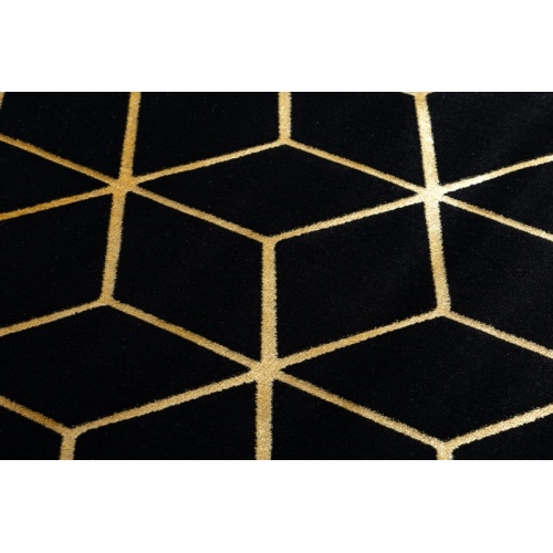 Dywan prostokątny Jonesboro 3D geometryczny czarny/złoty