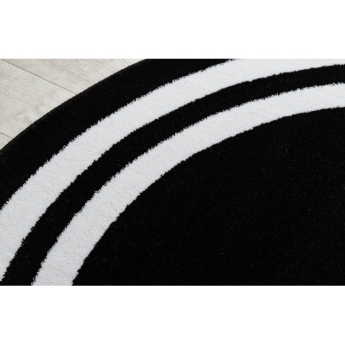 Dywan okrągły Mesa czarny/biały geometryczny nowoczesny