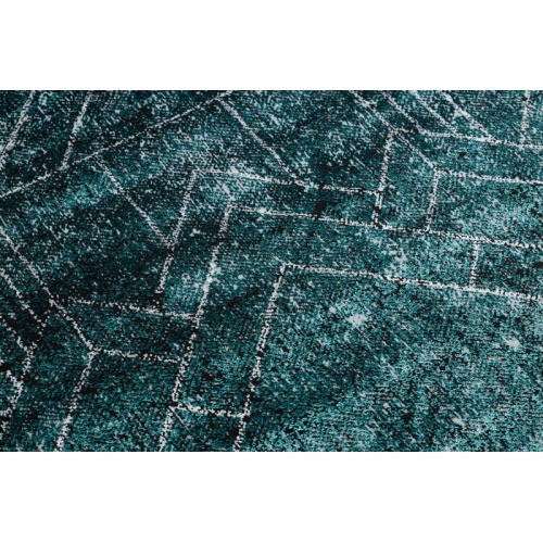 Dywan prostokątny Valdez z dwupoziomowym runem zielony/szary geometryczny