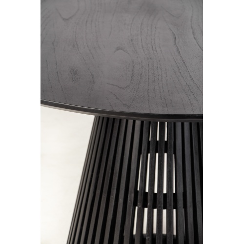 Stół drewniany Livero 120 cm okrągły teak czarny