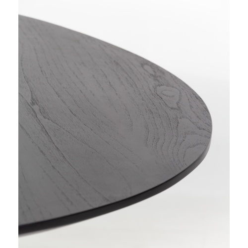 Stół drewniany Livero 120 cm okrągły teak czarny