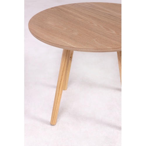 Okrągły stolik kawowy Libby I imitacja drewna