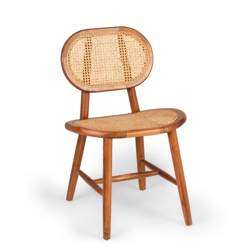 Krzesło do jadalni Solok naturalne drewniane/rattanowe boho