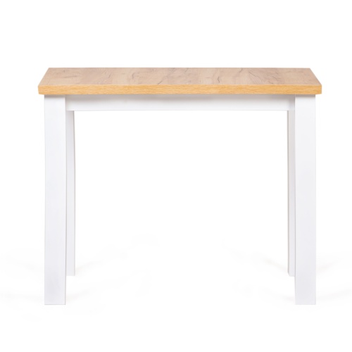Zestaw stołowy Corbin 2.0, stół 100 cm i 4 krzesła biały/dąb craft złoty